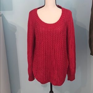 NWOT CALVIN KLEIN CRANBERRY RED KNIT SWEATER